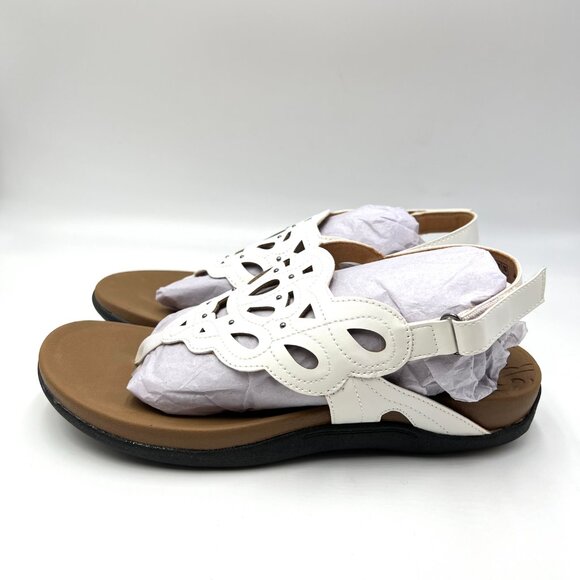 8W 8 WIDE WIDTH Rockport Womens Ridge Sling White Summer Sandals Shoes - Picture 6 of 12